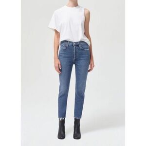 AGOLDE Riley HIGH RISE straight leg Crop Jeans In Silence sz 26 NEW